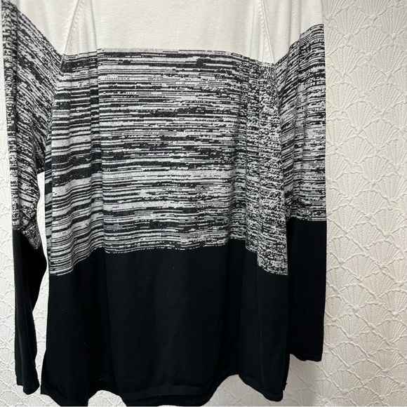 Karen Scott Woman’s Knit Color block Long Sleeve Round Neck Sweater Size 2X - Picture 2 of 5